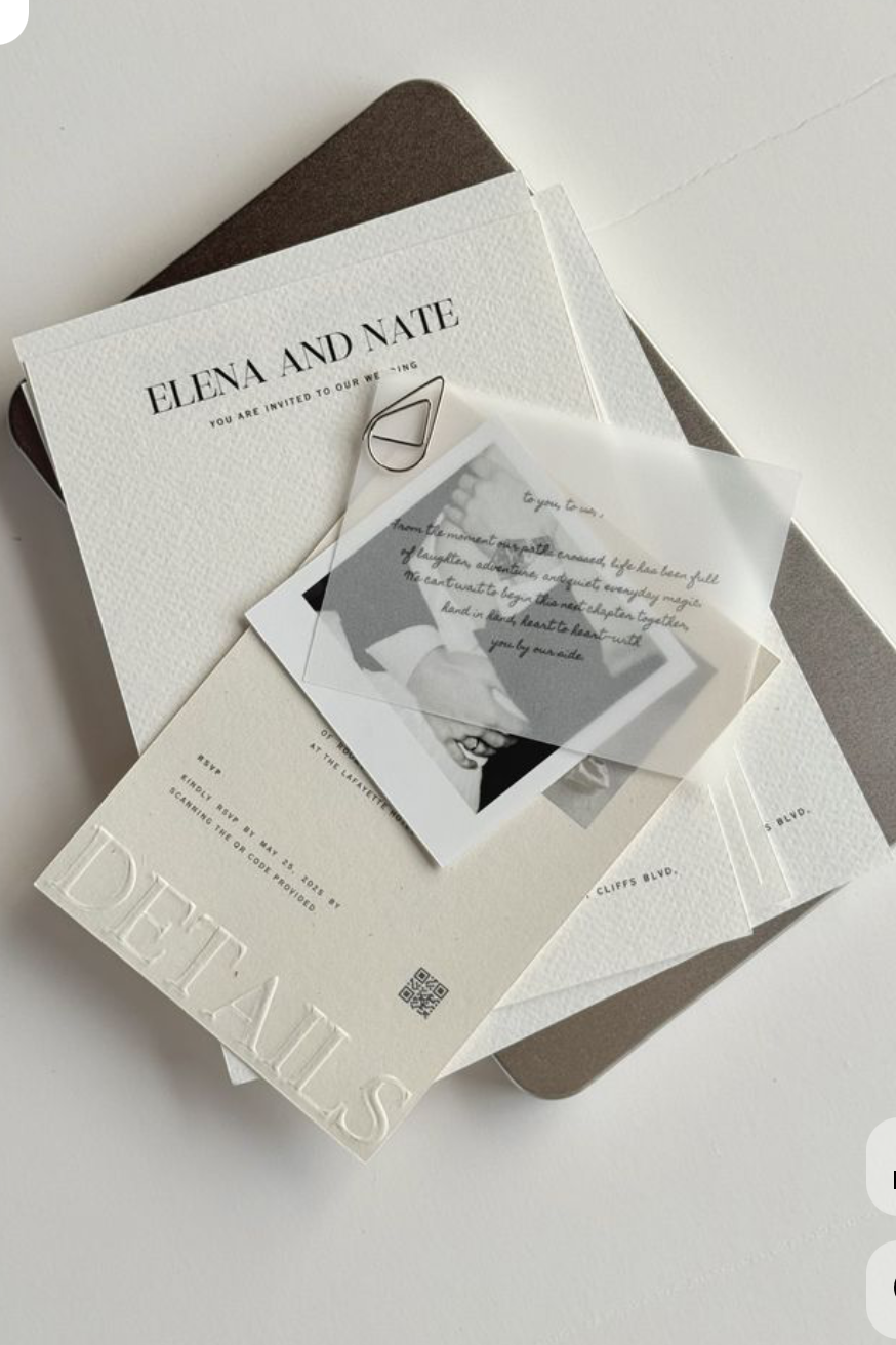 Premium stationery invitation and card set